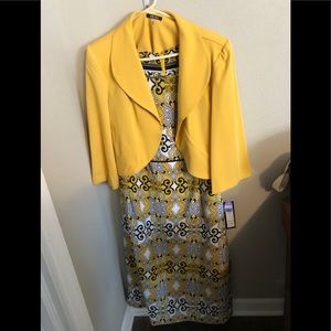 Yellow and Black dress with jacket